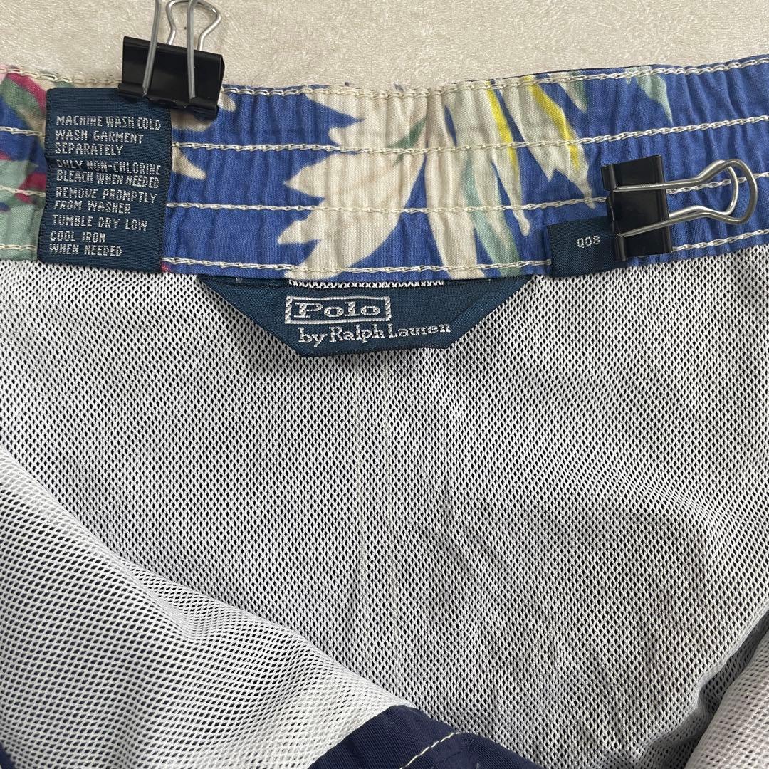 【希少】90s POLO RALPH LAUREN ネイビー スイムショーツ M