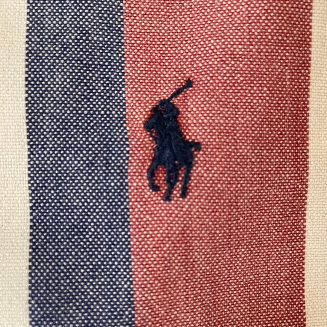 90s RALPH LAUREN 半袖シャツ サイズS相当 ストライプ柄