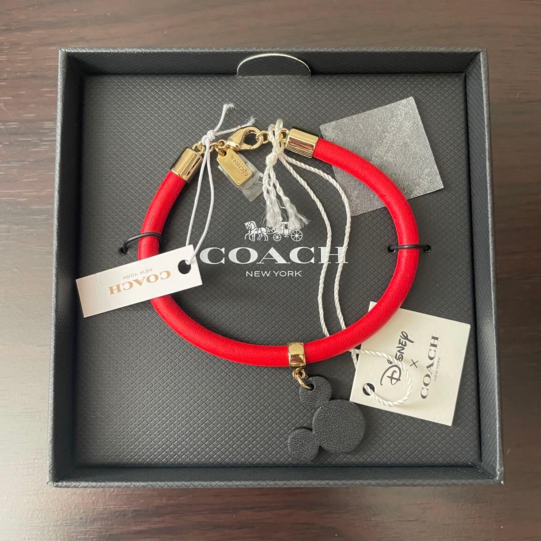 【希少限定コラボ】訳あり新品 COACH×DISNEY レザーブレスレット 箱付