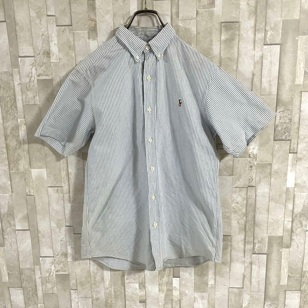 90s POLO RALPH LAUREN 半袖シャツ ポニー刺繍 ストライプ