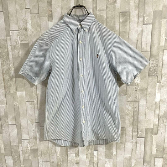 90s POLO RALPH LAUREN 半袖シャツ ポニー刺繍 ストライプ