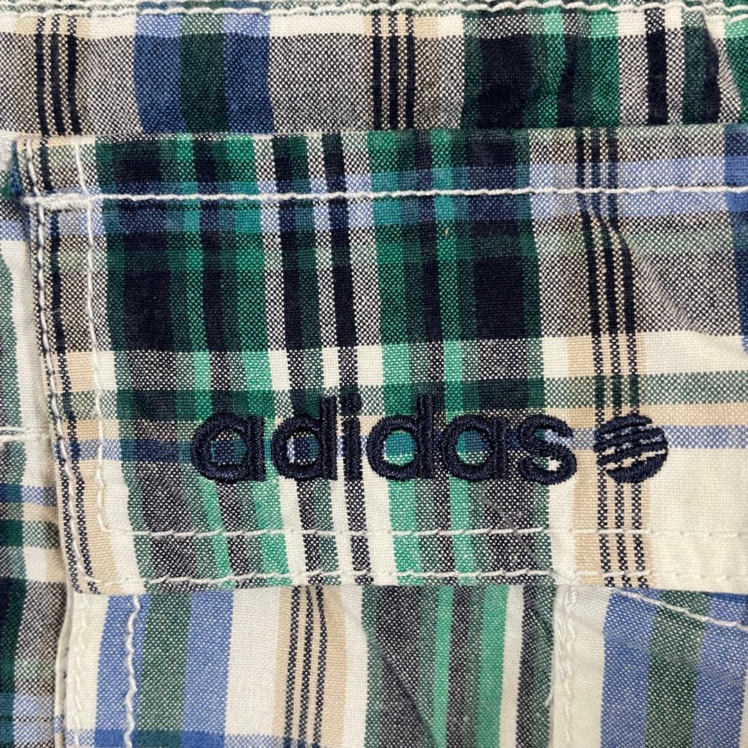 【美品】adidas×デビットベッカムコラボ ハーフパンツ L チェック柄