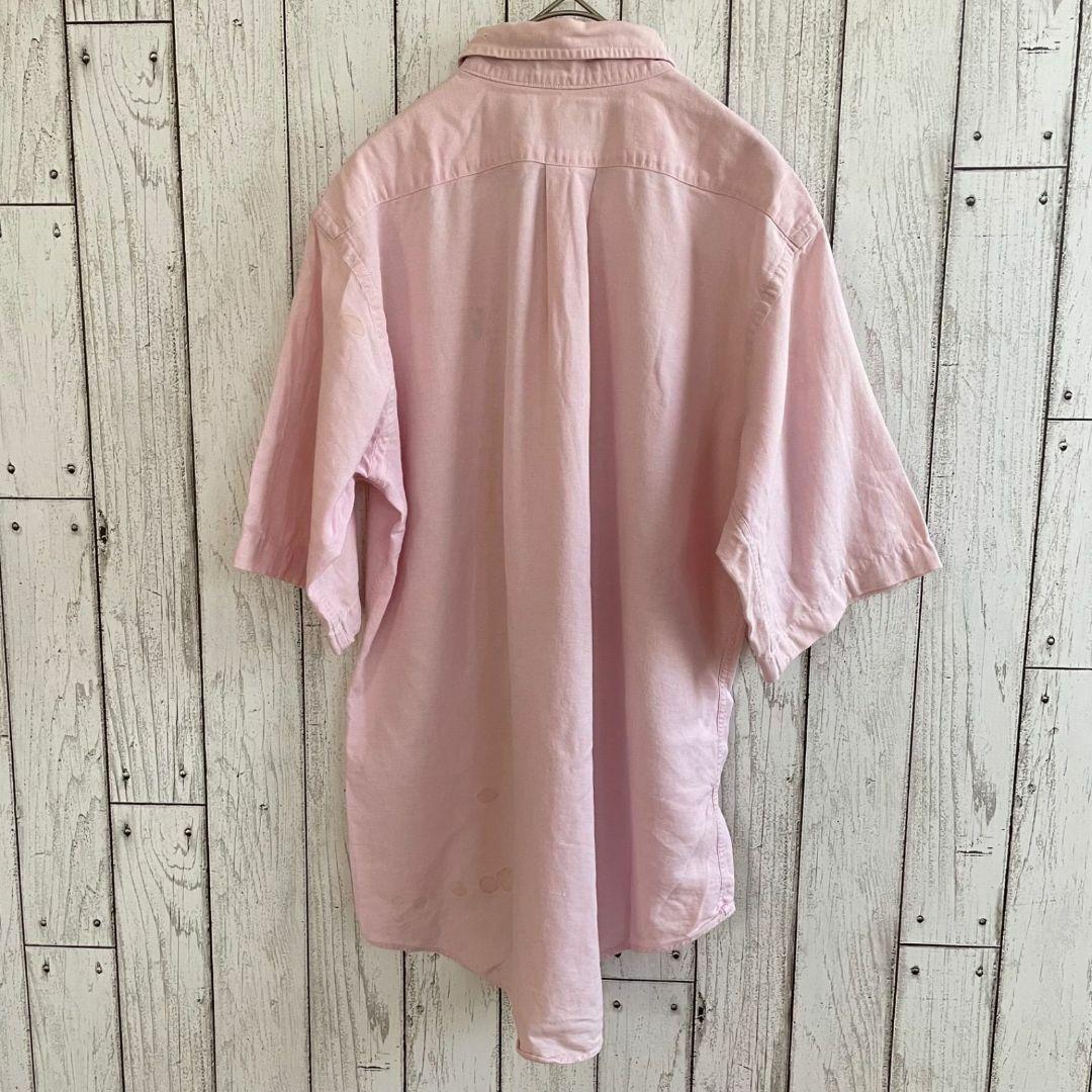 希少✨️80's ラルフローレン 半袖コットンニット ピンク 春カラー ゆったり POLO RALPH LAUREN（ポロ・ラルフローレン） 半袖 ケーブル ニット