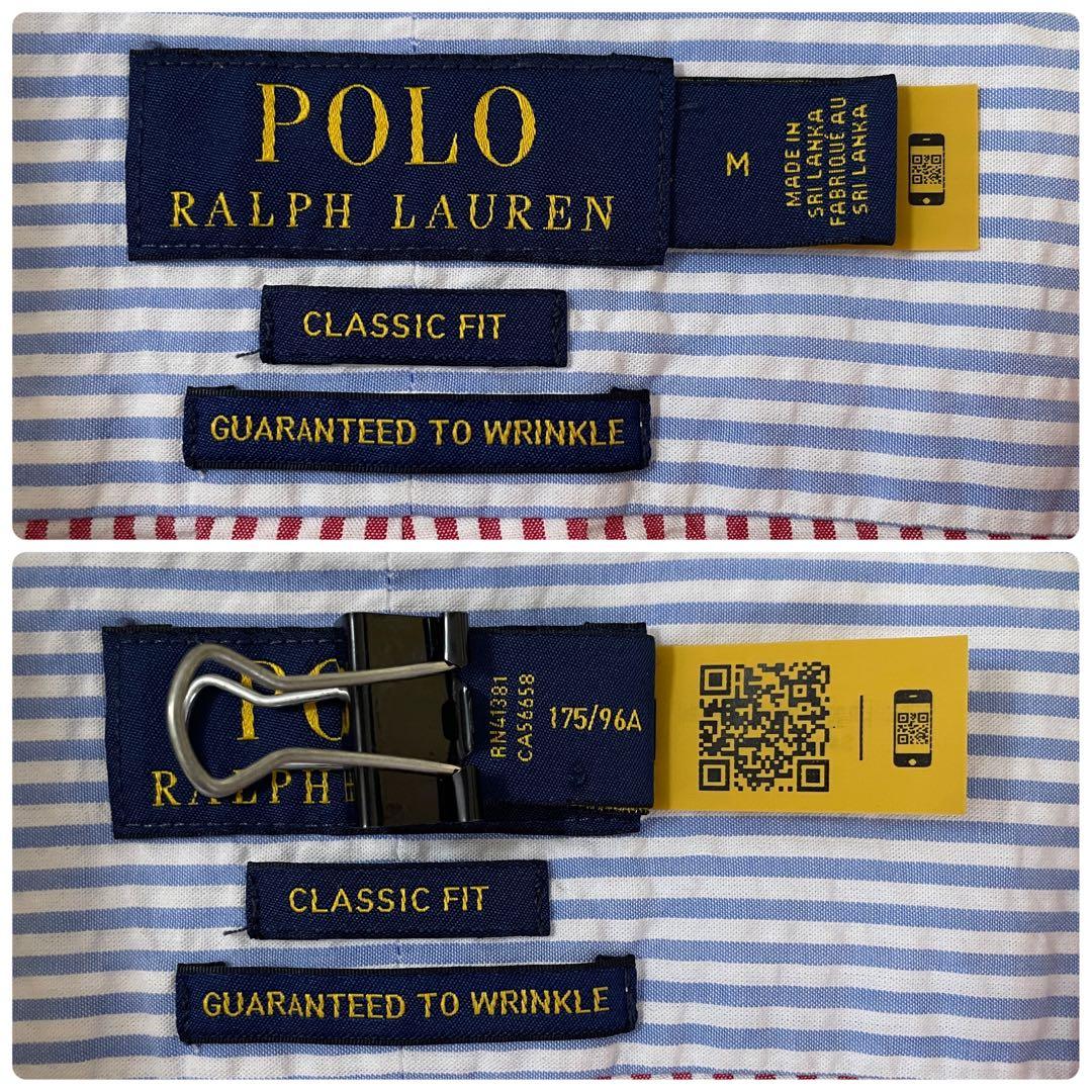 【美品】POLO RALPH LAUREN 半袖 M シアサッカー マルチカラー