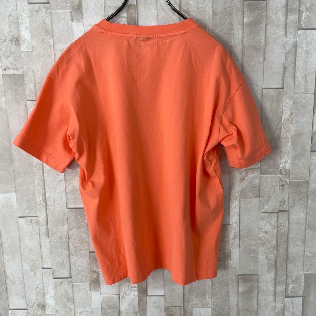 【美品】adidas 半袖Tシャツ ボタニカル グラフィックプリント オレンジ