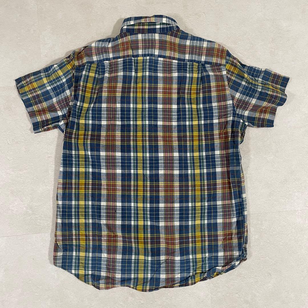 【美品】90s POLO RALPH LAUREN 半袖シャツ 裾ポニー刺繍 L