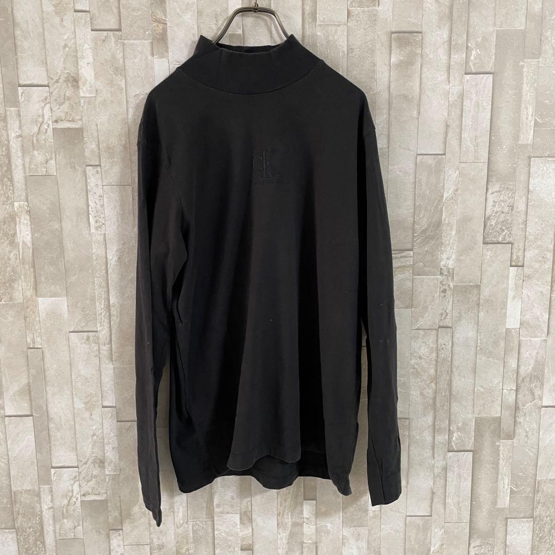 【美品】Calvin Klein 長袖Tシャツ サイズM ブラック ハイネック