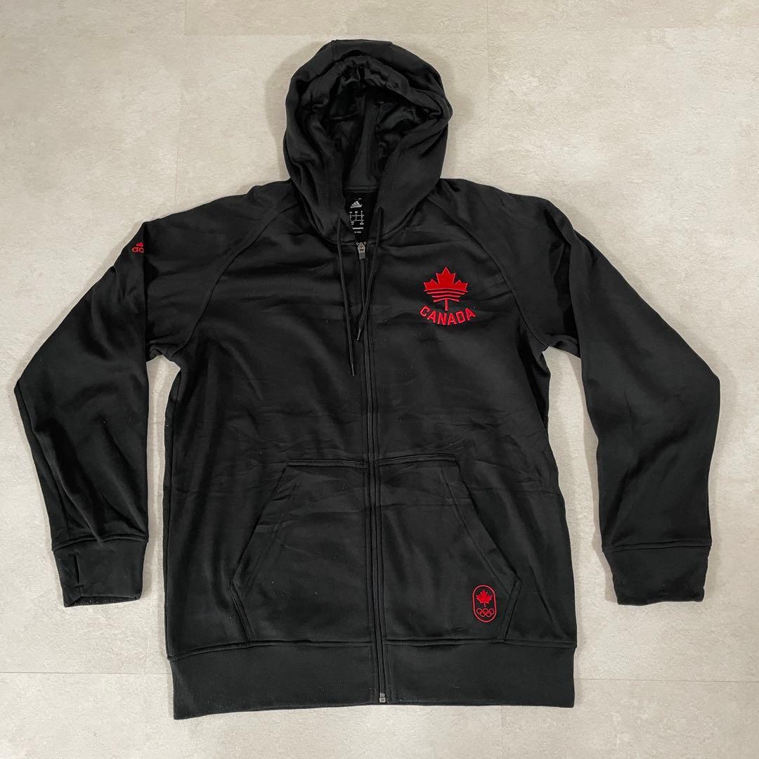 【美品】adidas カナダ オリンピックモデル ジップアップパーカー L 黒