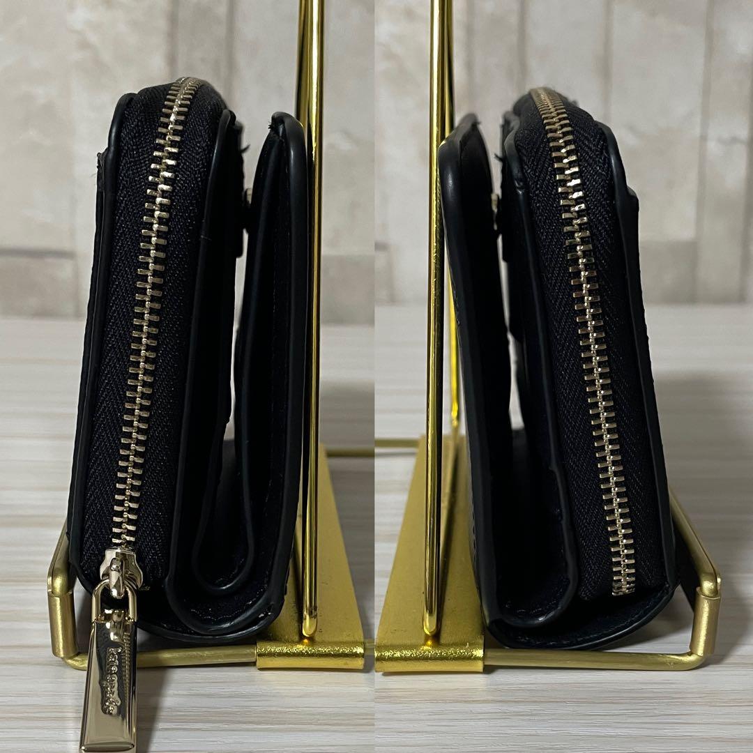 訳あり新品 kate spade 二つ折り財布 ブラック