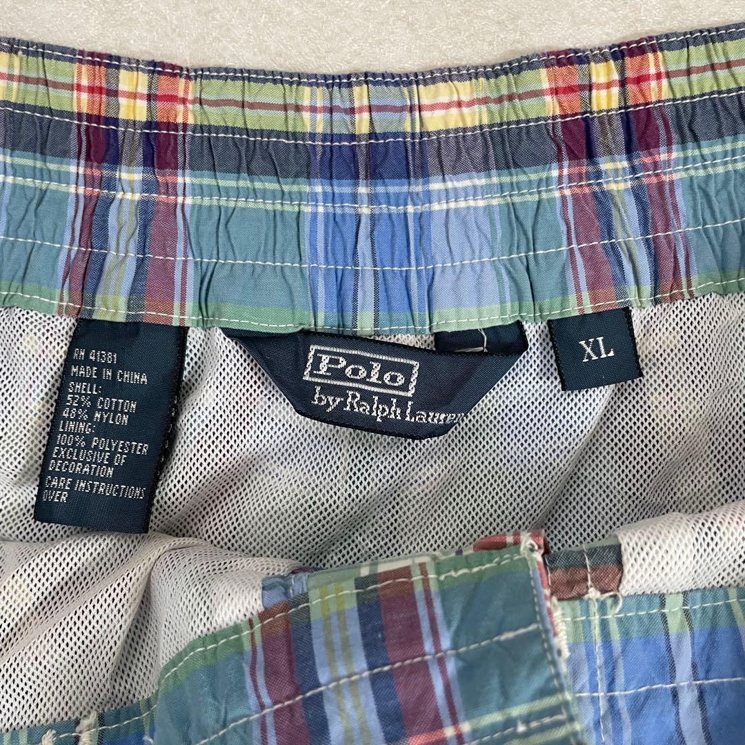 【美品】90s POLO RALPH LAUREN スイムショーツ チェック柄