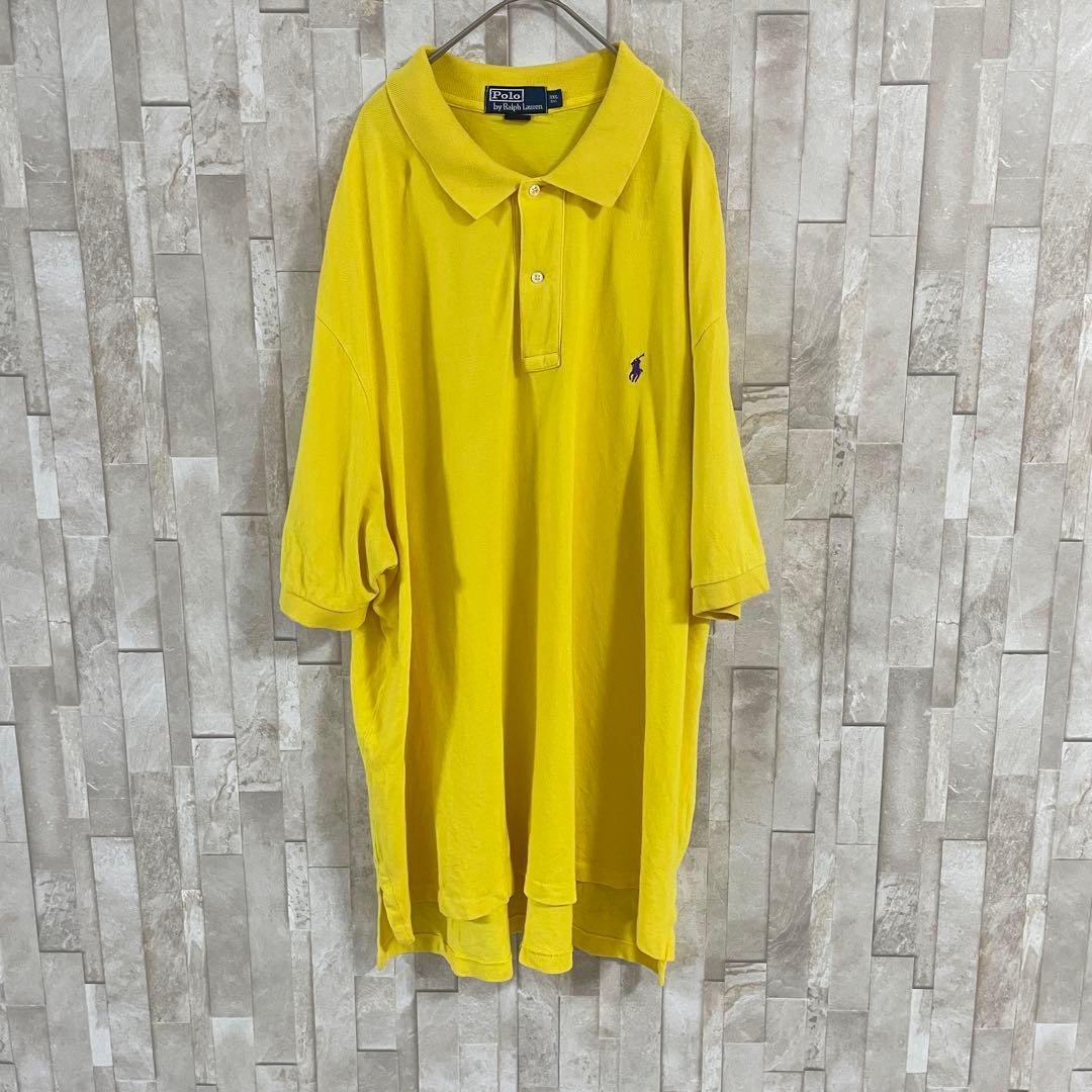 90s POLO RALPH LAUREN 半袖ポロシャツ 3XL イエロー