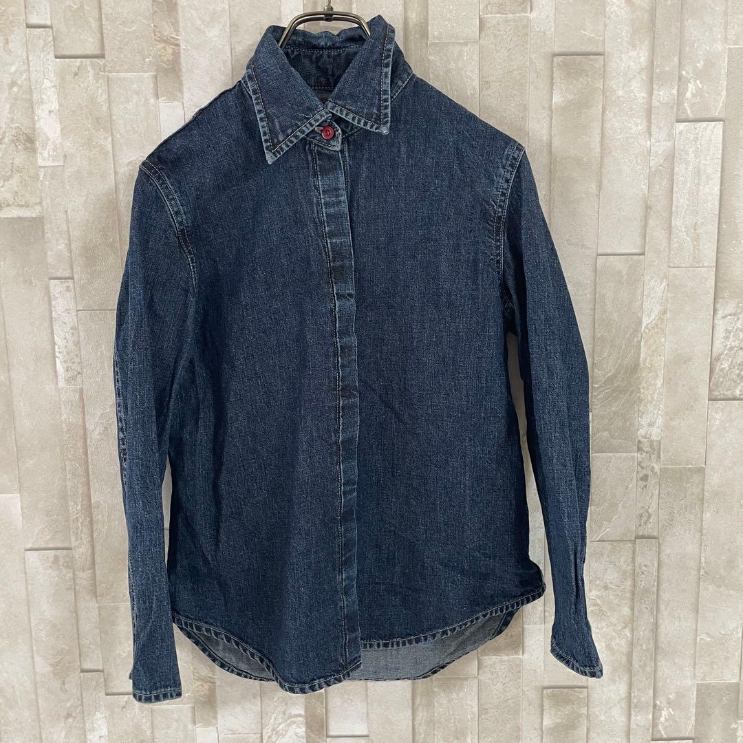 【美品】HYSTERIC GLAMOUR 長袖デニムシャツ サイズF ネイビー