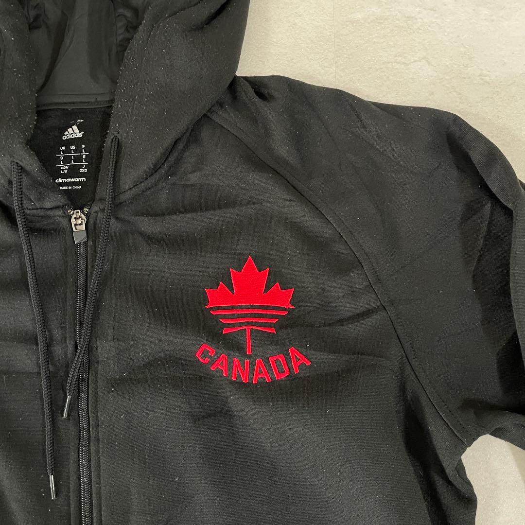 【美品】adidas カナダ オリンピックモデル ジップアップパーカー L 黒