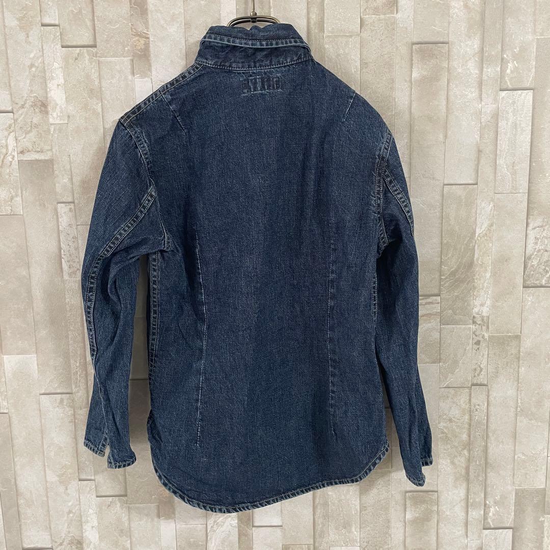 【美品】HYSTERIC GLAMOUR 長袖デニムシャツ サイズF ネイビー