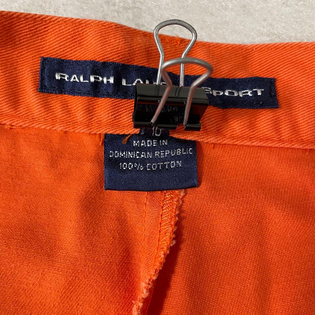 90s RALPH LAUREN SPORTハーフパンツ サイズ10 オレンジ