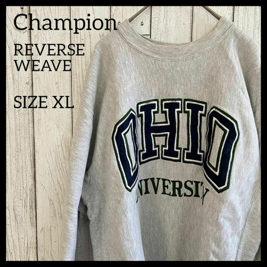 【稀少美品】 チャンピオン USA製 刺繍タグ前期 リバースウィーブ オハイオ