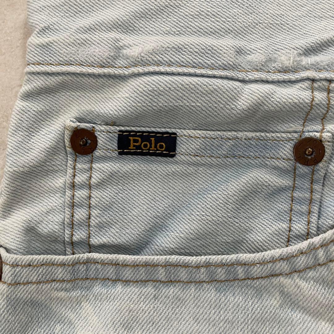 【美品】POLO RALPH LAUREN ライトブルー ハーフパンツ 34
