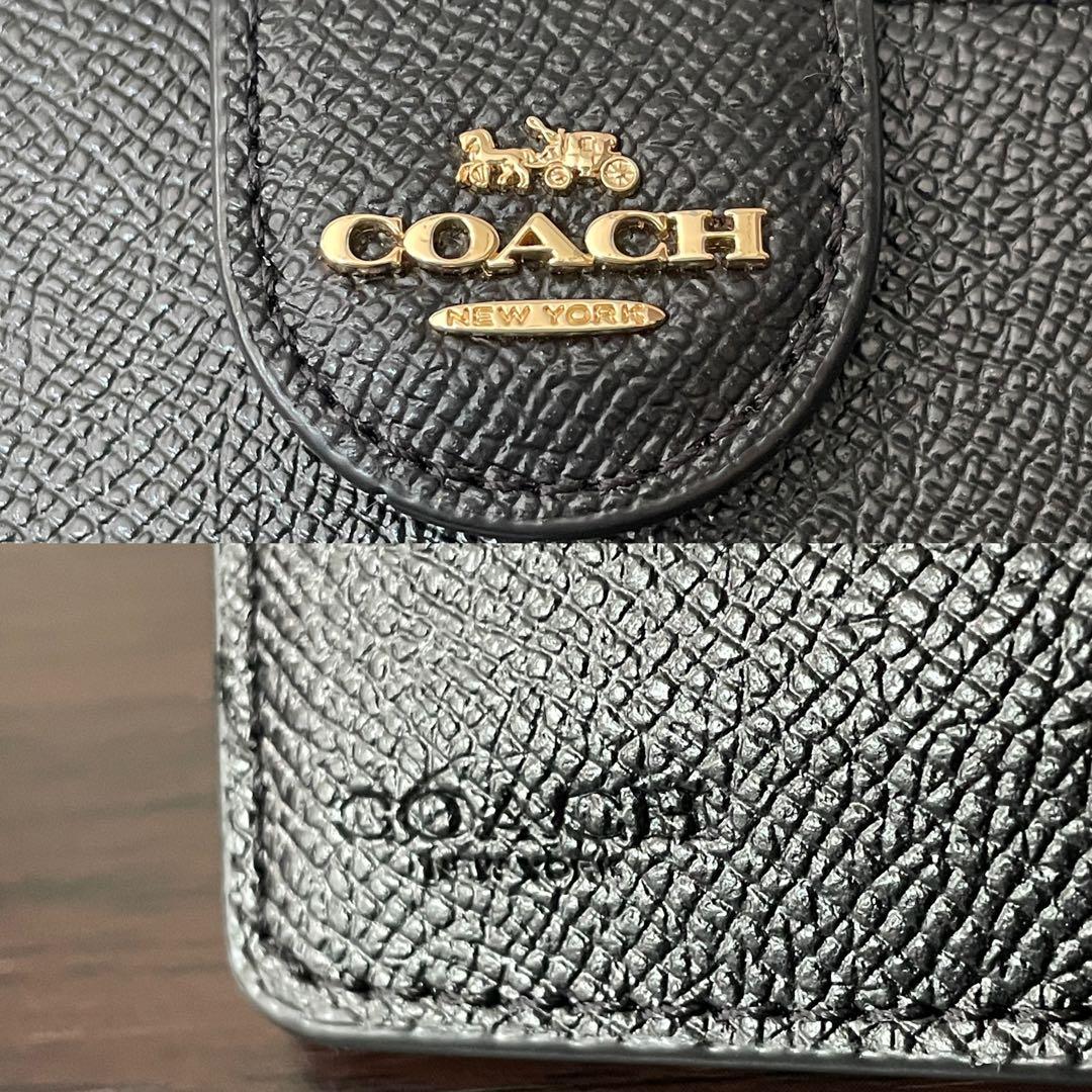 訳あり新品 COACH 二つ折り財布 ブラック