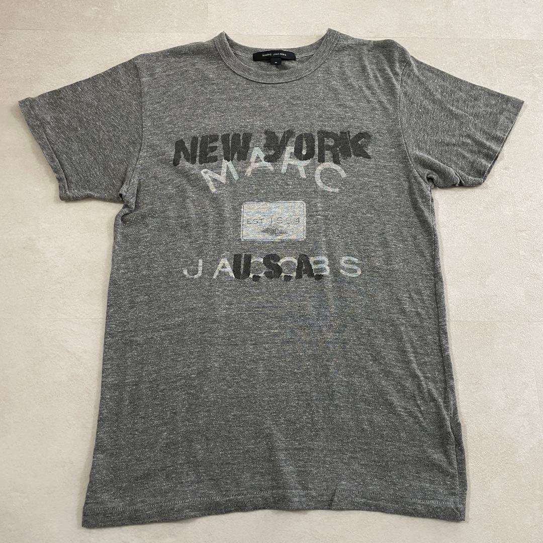 【美品】古着 MARC JACOBS 文字プリント グレー Tシャツ Mサイズ