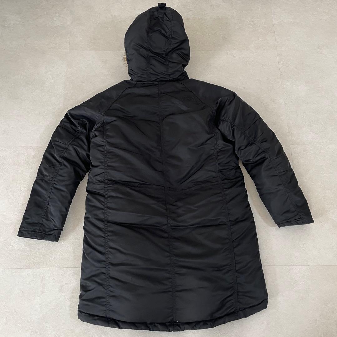 【美品】ザノースフェイス ファー付き ダウンジャケット ホワイトレーベル XL