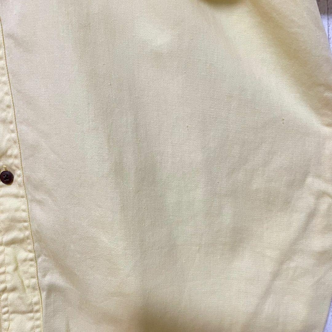 80s ラルフローレン メンズ 半袖 シャツ Lサイズ イエロー