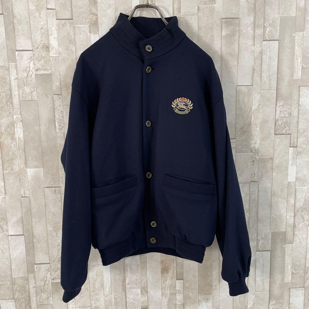 【希少】90s BURBERRYS ブルゾン タスマニア素材 エンブレム刺繍