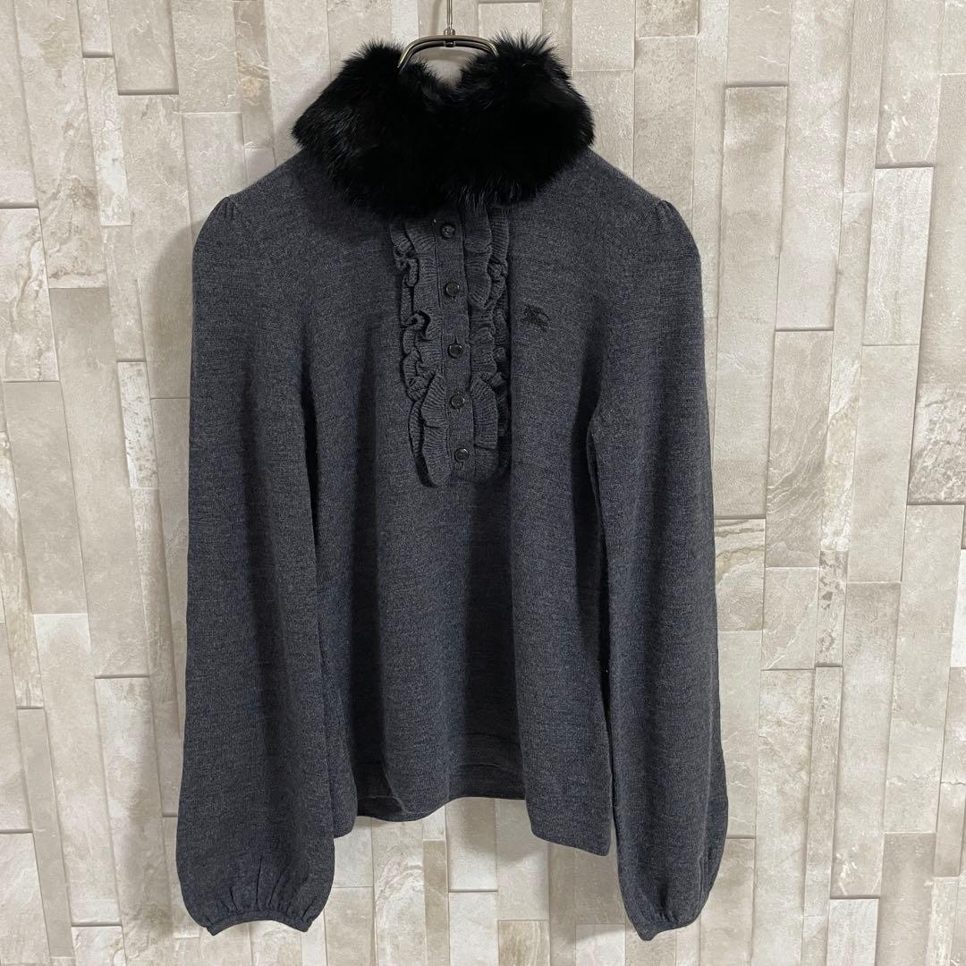 【美品】BURBERRY LONDON ブルーレーベル 長袖ニットブラウス