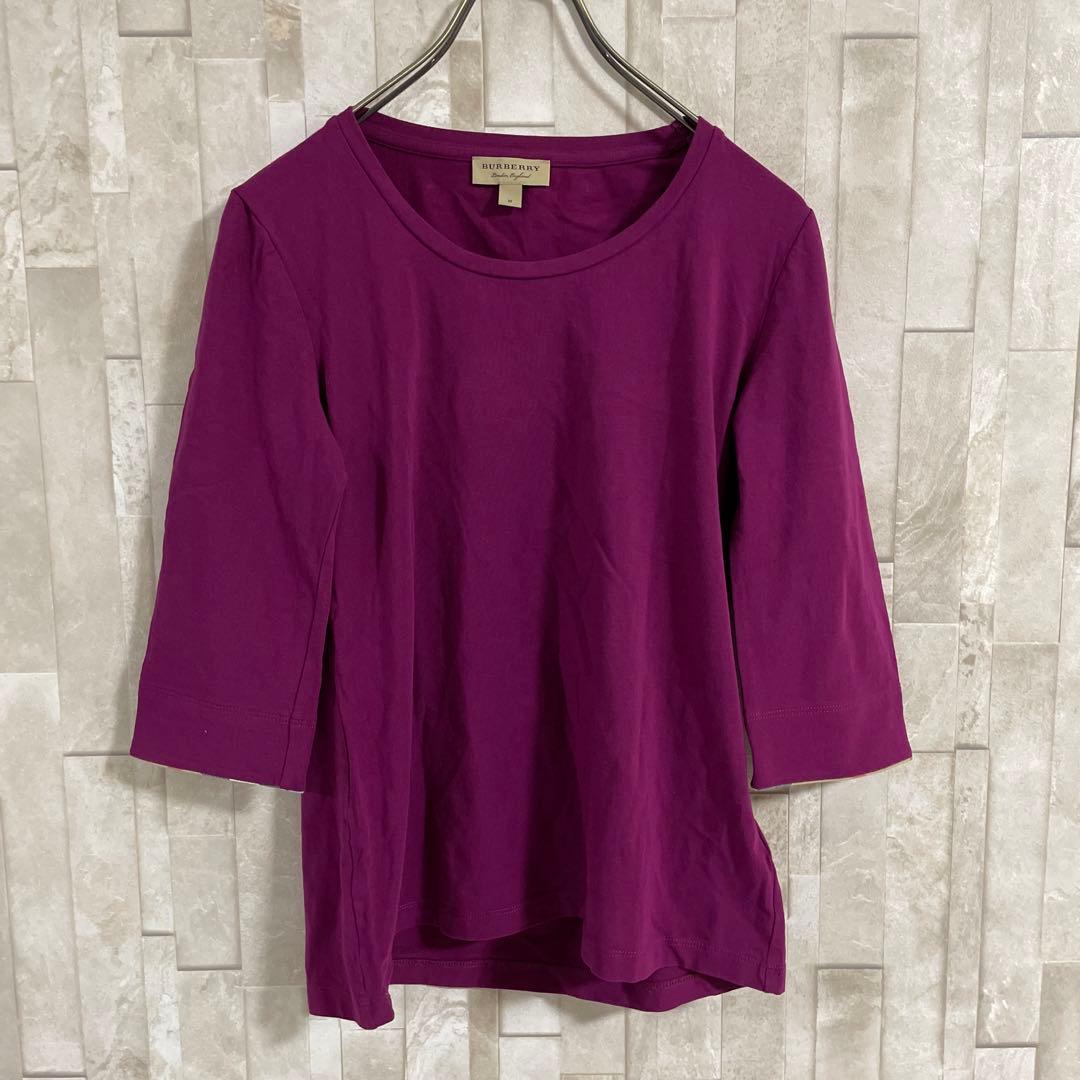 【美品】BURBERRY Tシャツ バーバリーチェック サイズ M パープル