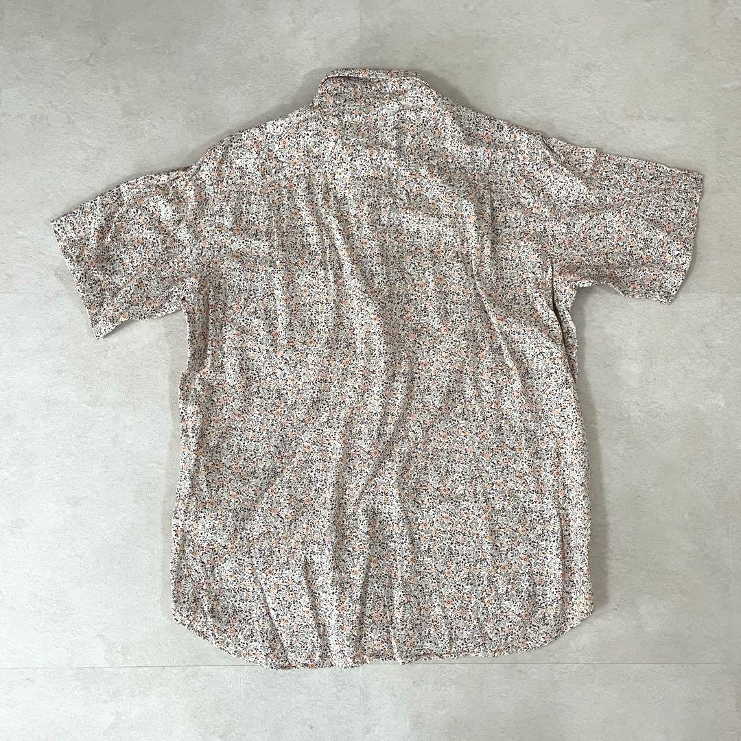 【美品】CROCODILE 半袖シャツ サイズM 花柄 総柄 ロゴ刺繍 日本製