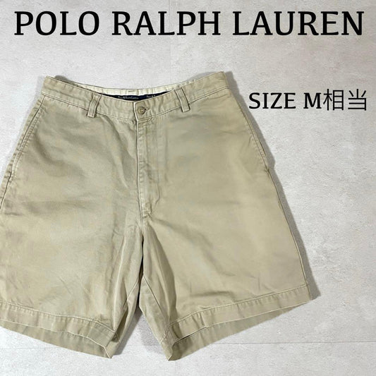 90s POLO RALPH LAUREN ハーフパンツ M相当 ベージュ