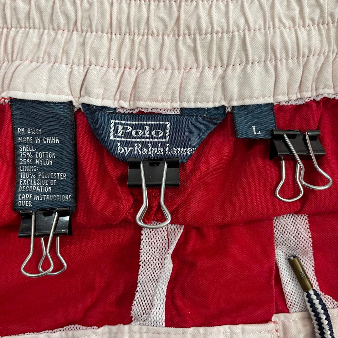 90s POLO RALPH LAUREN レッド ハーフパンツ Lサイズ