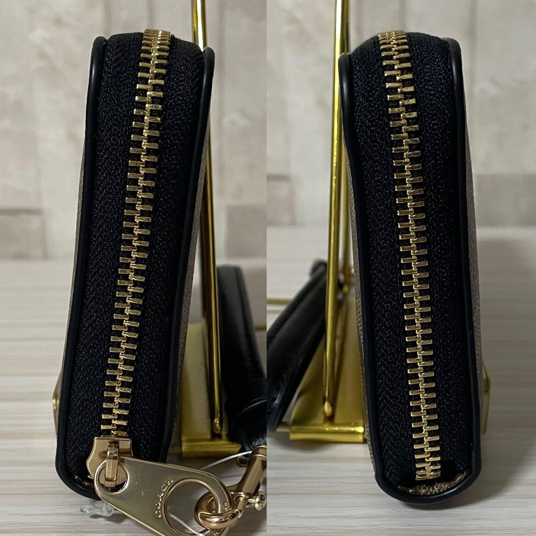 訳あり新品 COACH 長財布 シグネチャー ブラウン