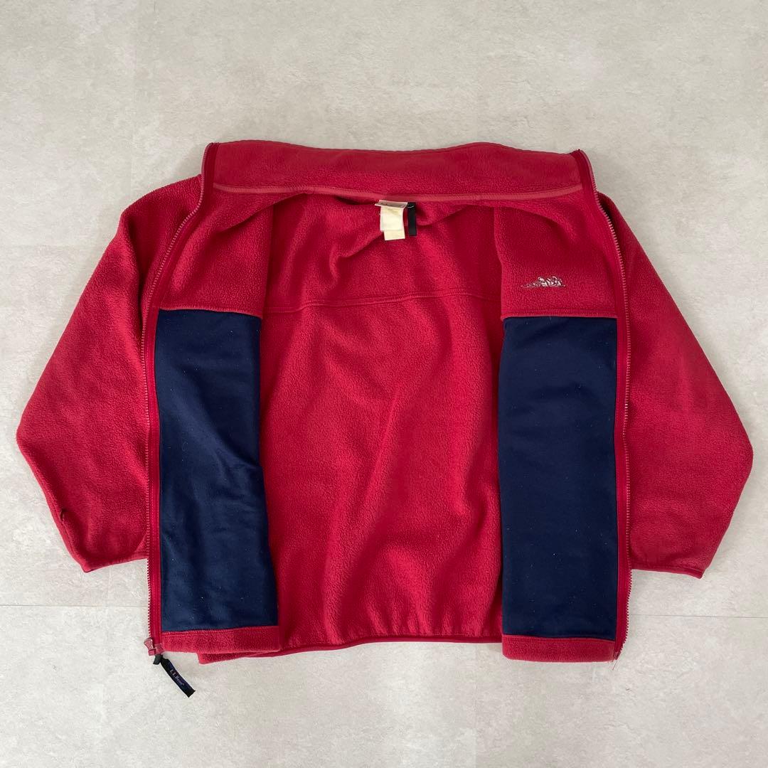 古着 L.L.Bean フリースジャケット サイズL相当 レッド