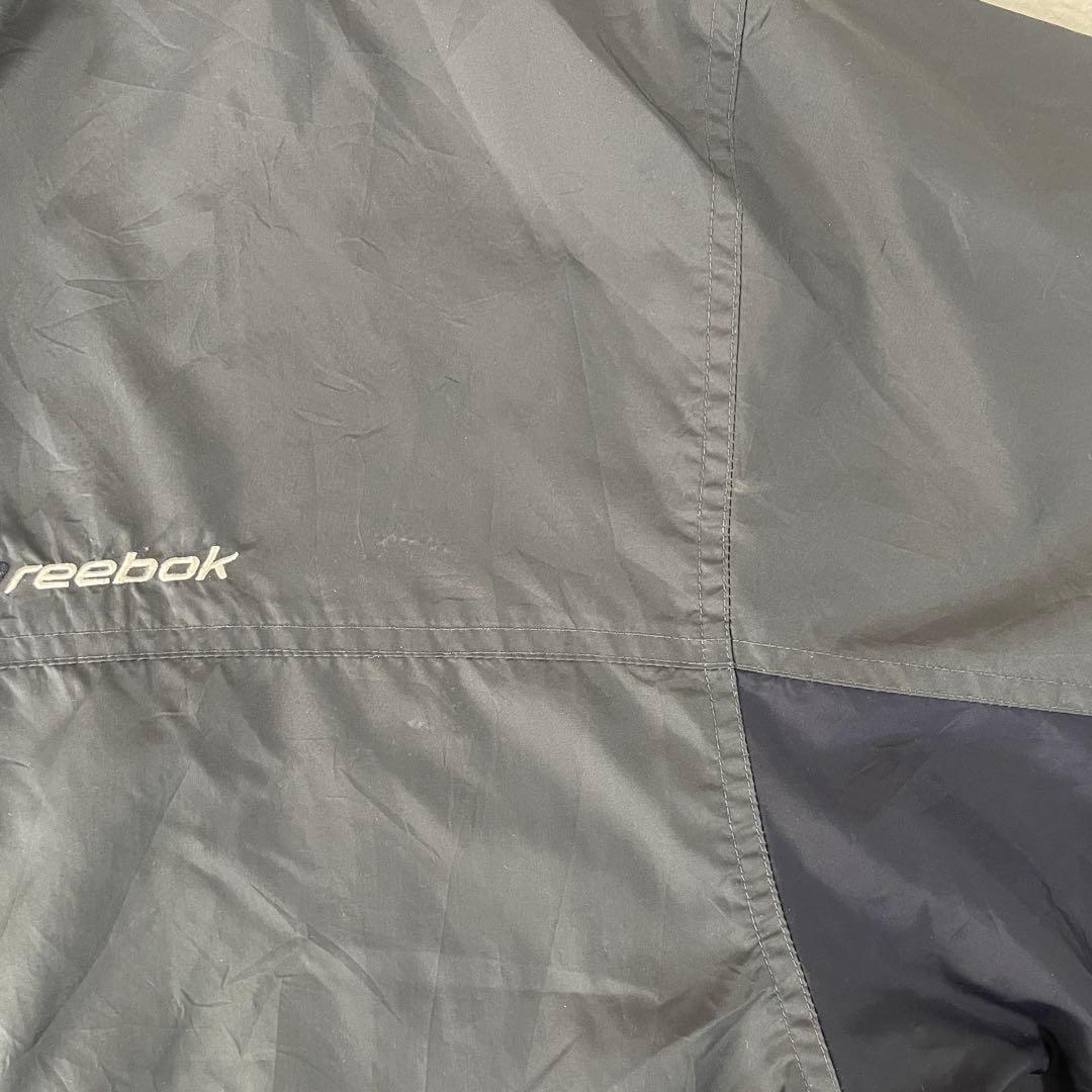 古着 Reebok ナイロンジャケット バックプリント サイズL バイカラー