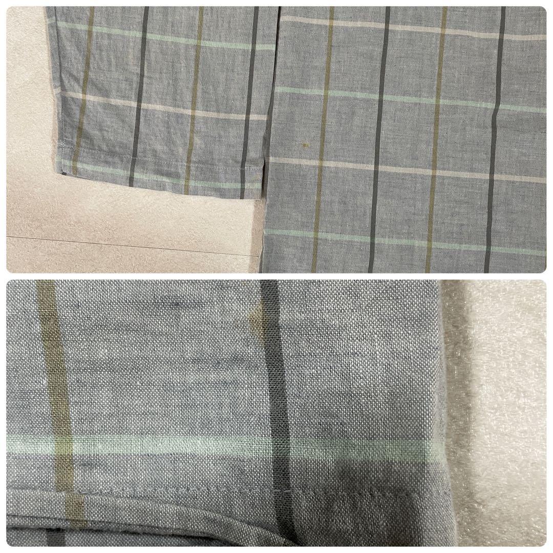 90s BURBERRY 長袖シャツ チェック柄 サイズL グレー