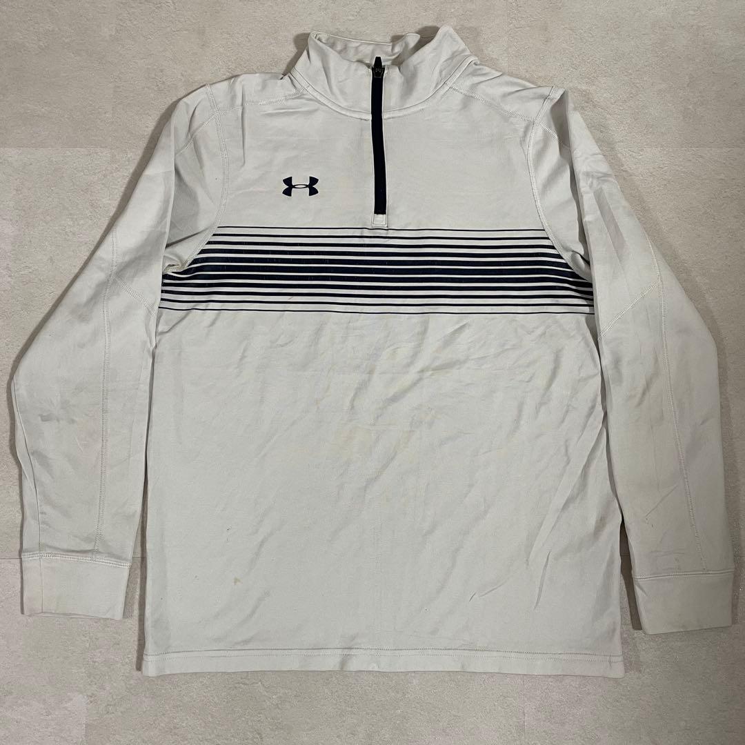 古着 UNDER ARMOUR 1/4ジップ サイズM ボーダー