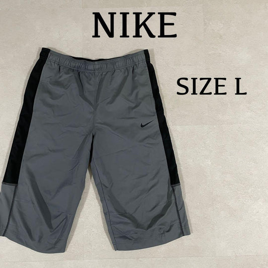 【美品】NIKE ハーフパンツ ロゴプリント サイズL グレー