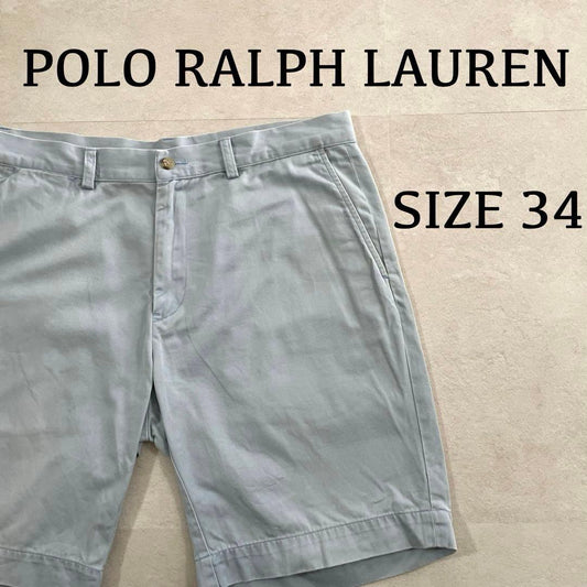 古着 POLO RALPH LAUREN ハーフパンツ ライトブルー 34