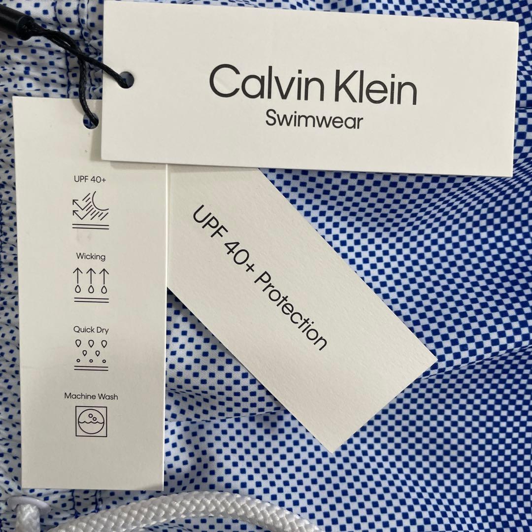 【新品未使用タグ付】Calvin Klein ブルー スイムショーツ S