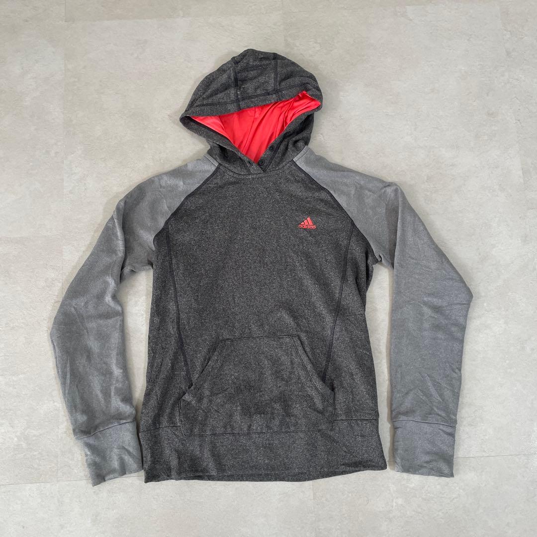 【美品】adidas プルオーバー パーカー climalite グレー M