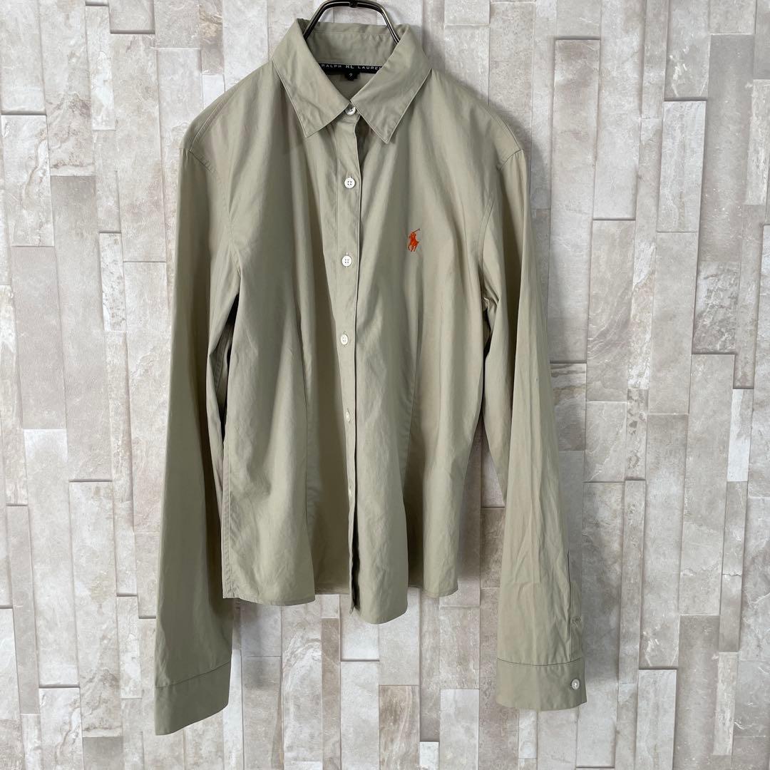 90s RALPH LAUREN 長袖シャツ サイズ9 ベージュ