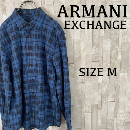 【美品】ARMANI EXCHANGE 長袖ネルシャツ チェック柄 Mサイズ