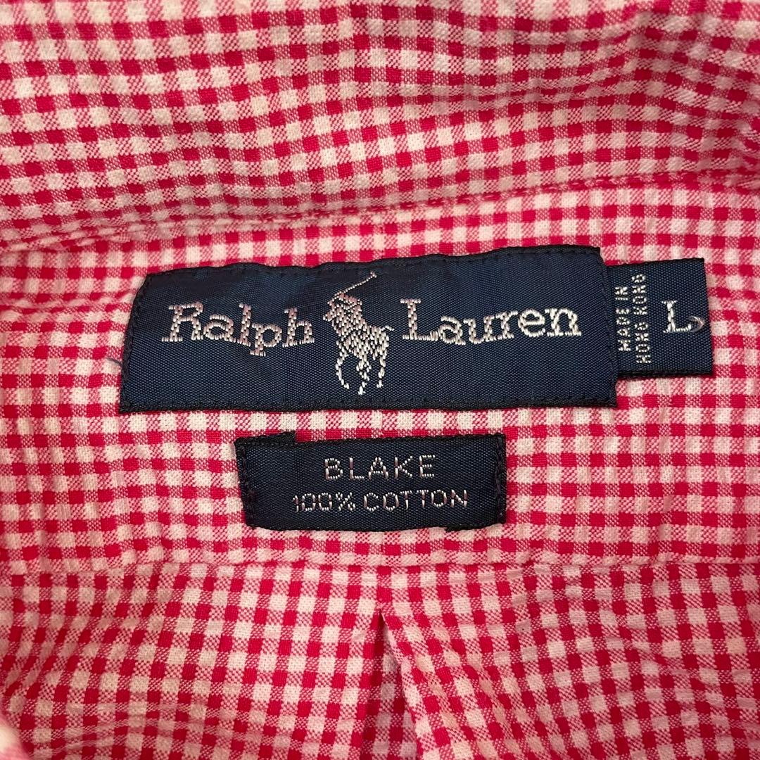 【美品】90s ラルフローレン BLAKE インド綿 チェックシャツ Lサイズ