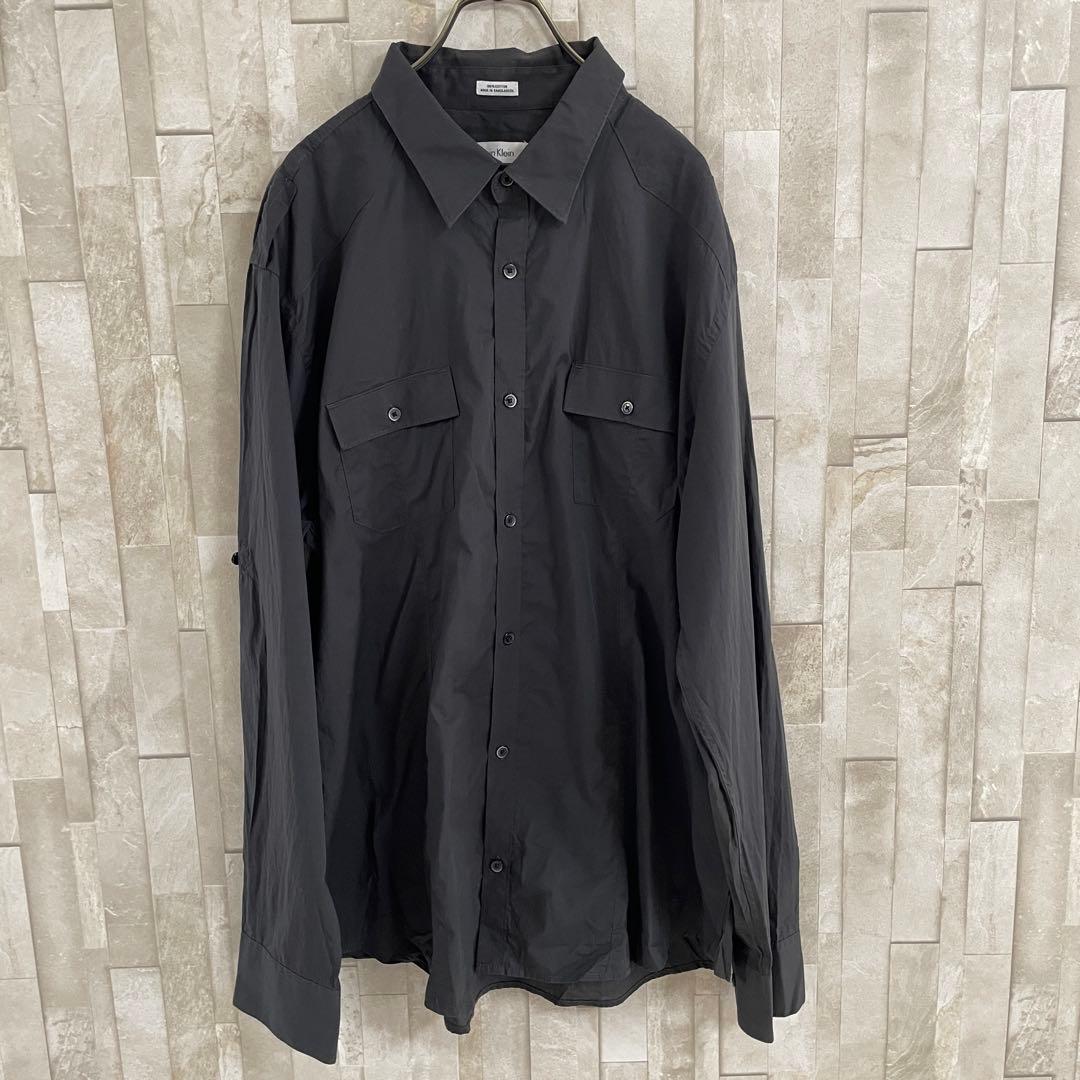 古着 Calvin Klein 長袖シャツ サイズXL ブラック
