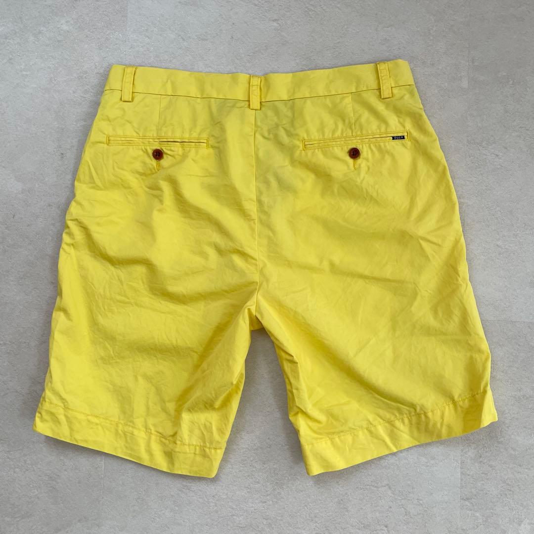 【美品】POLO RALPH LAUREN ハーフパンツ サイズ32 イエロー