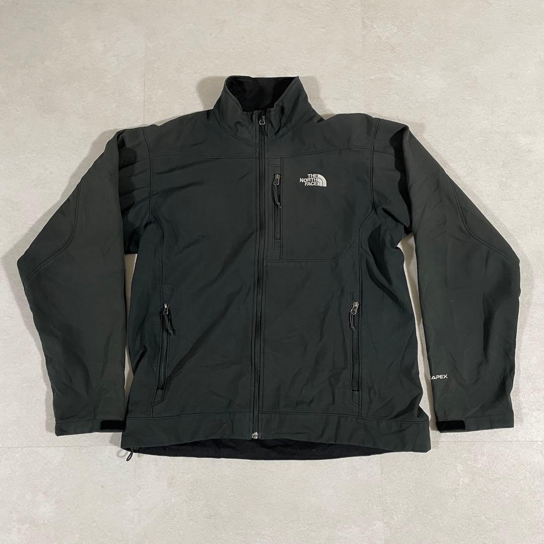 古着 THE NORTH FACE ソフトシェルジャケット APEX 黒色 L