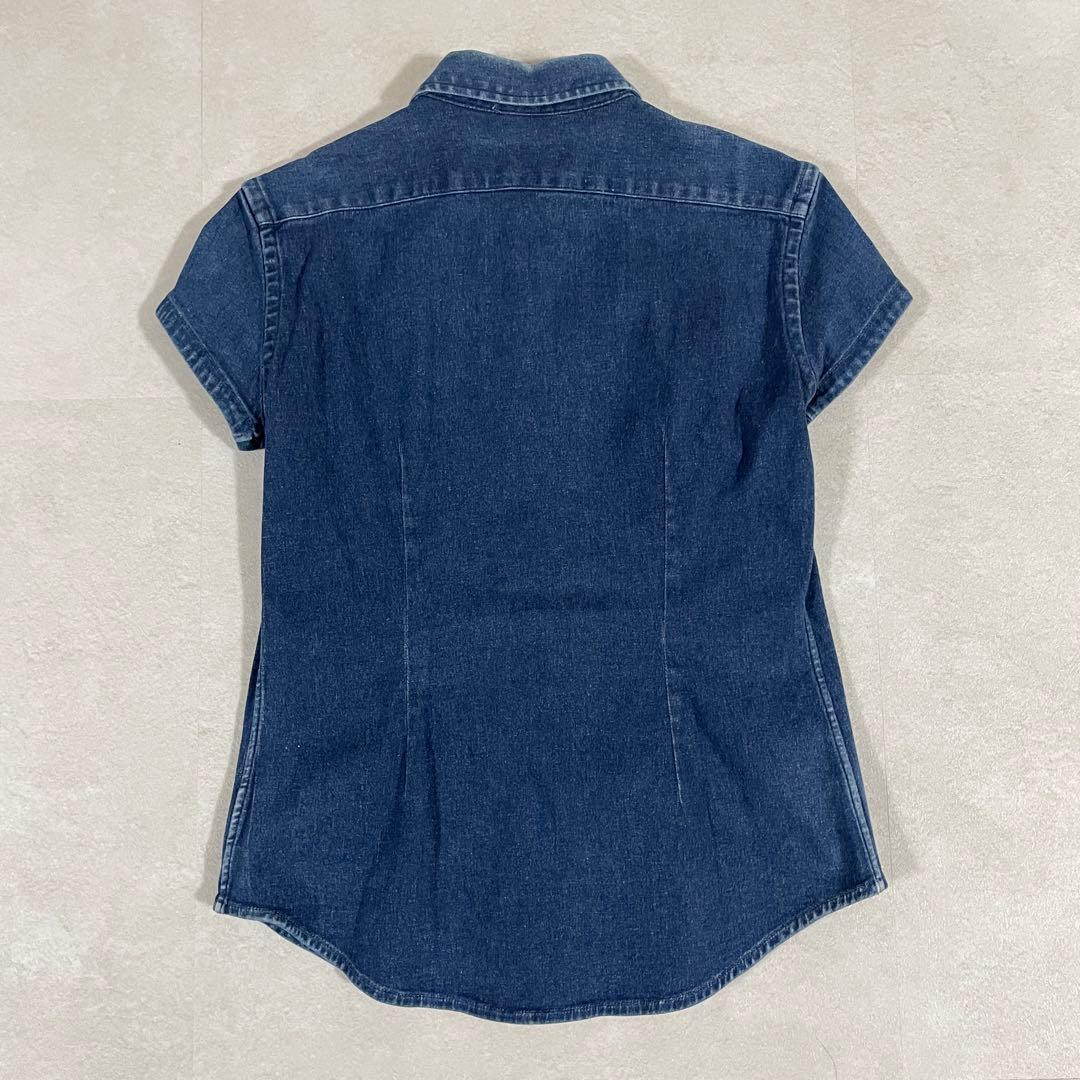 【美品】90s POLO RALPH LAUREN 半袖デニムシャツ ポニー刺繍