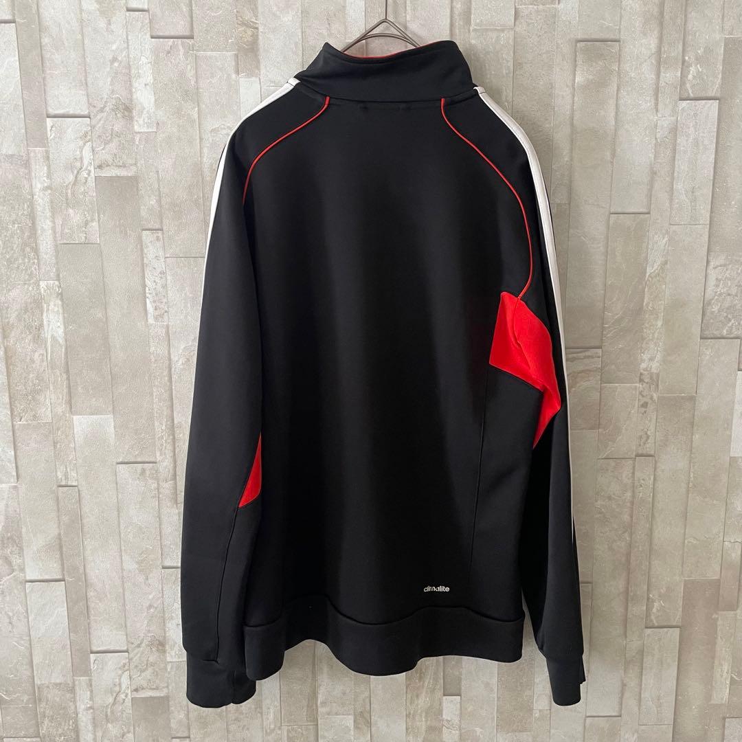 【美品】adidasトラックジャケット 095サイズ ブラック レッド