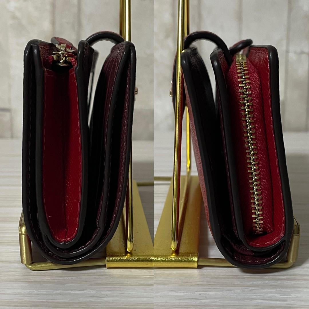 訳あり新品 COACH 二つ折り財布 レッド