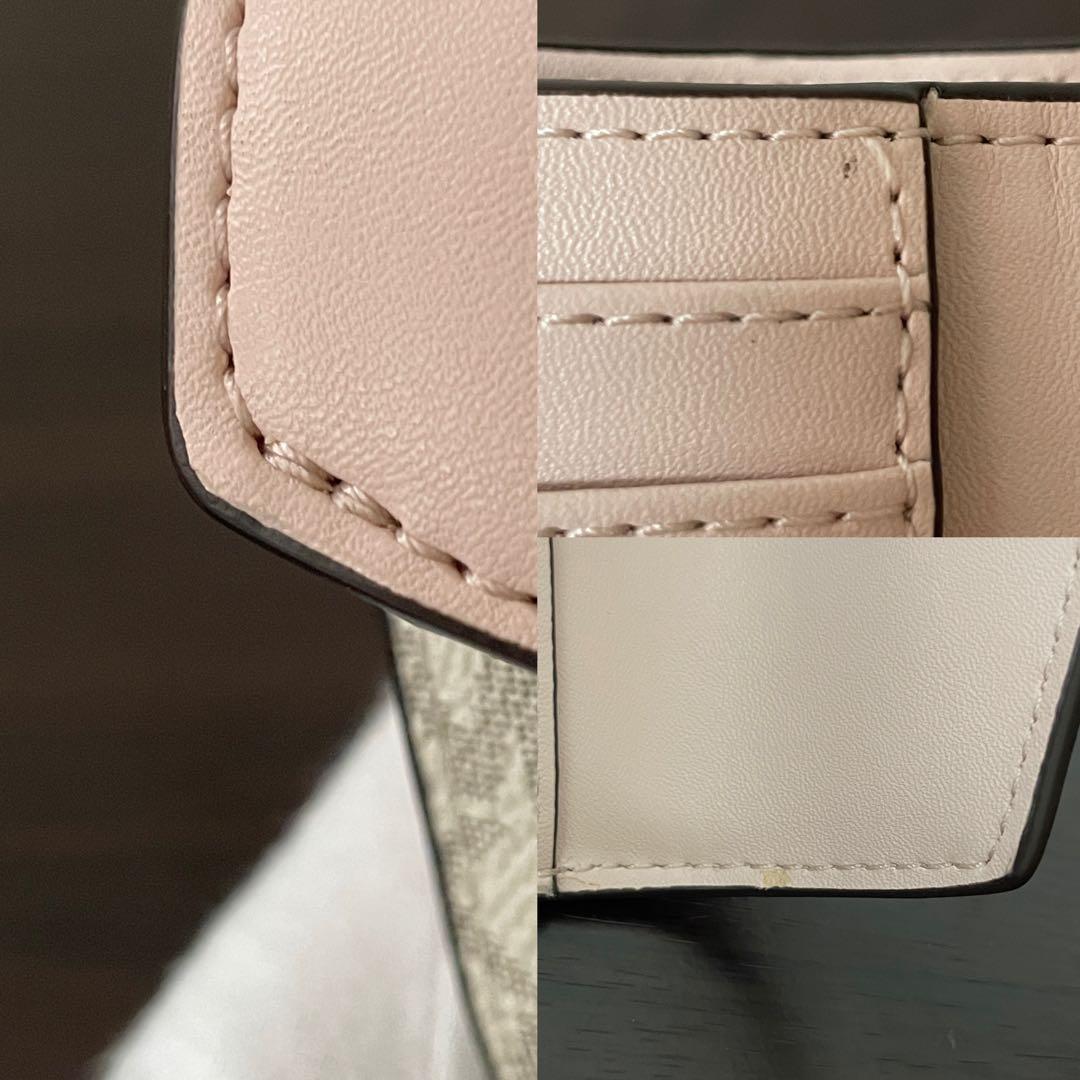 訳あり新品 MICHAEL KORS 三つ折り財布 シグネチャー柄